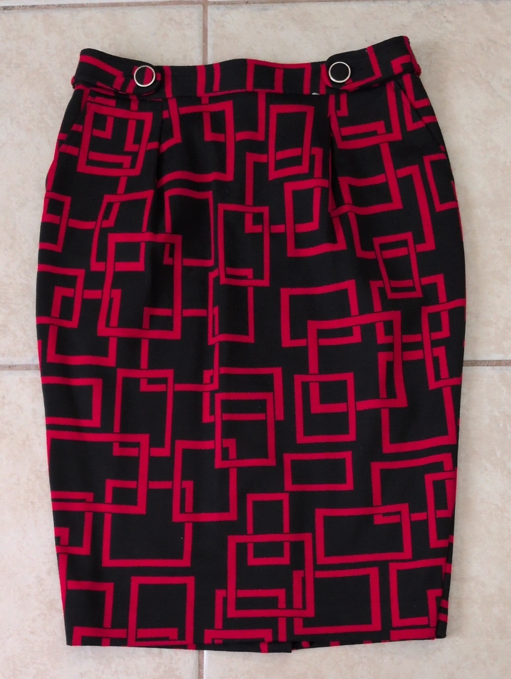 Grace Stretch Geometric Pencil Skirt Size 4